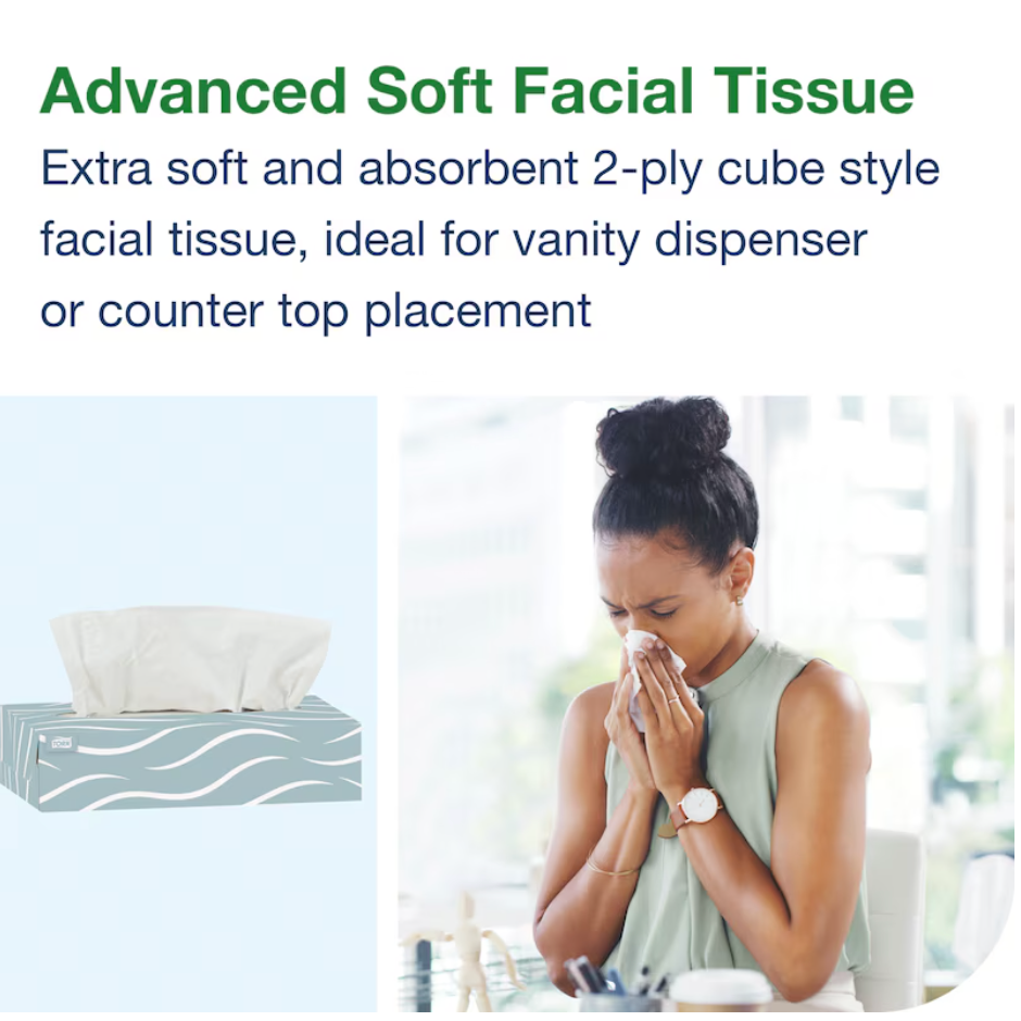 Advanced 2-Ply Facial Tissues, Flat Boxes (TF6810) - Case of 3,000 Sheets